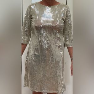 Alex B Silver Shimmer Cocktail Party Dress